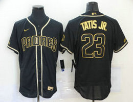 Nike San Diego Padres #23 Fernando Tatis Jr. Black Gold Authentic Stitched MLB Jersey