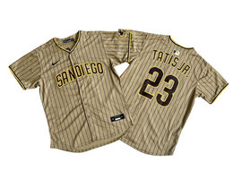 Nike San Diego Padres #23 Fernando Tatis Jr. Brown stripe Limited Authentic Stitched MLB Jersey