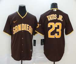 Nike San Diego Padres #23 Fernando Tatis Jr. Coffee Game Authentic Stitched MLB Jersey