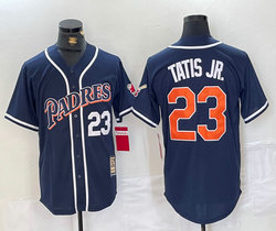 Nike San Diego Padres #23 Fernando Tatis Jr. Navy Fashion Throwback Authentic Stitched MLB Jersey