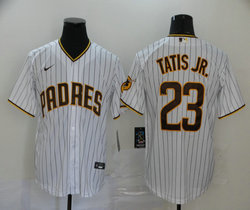 Nike San Diego Padres #23 Fernando Tatis Jr. White Stripe Game Authentic Stitched MLB Jersey