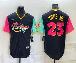 Nike San Diego Padres #23 Fernando Tatis Jr Black 2022 City Game Authentic Stitched MLB Jersey