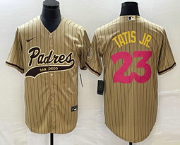 Nike San Diego Padres #23 Fernando Tatis Jr Joint Brown Stripe Game Authentic Stitched MLB Jersey