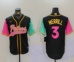 Nike San Diego Padres #3 Jackson Merrill Black Joint Game Authentic Stitched MLB Jerseys
