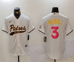 Nike San Diego Padres #3 Jackson Merrill White Joint Authentic Stitched baseball jersey