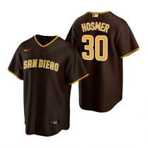 Nike San Diego Padres #30 Eric Hosmer Brown Game Authentic Stitched MLB Jersey