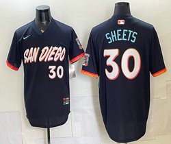 Nike San Diego Padres #30 Gavin Sheets Obsidian 2026 City Pullover MLB Jersey