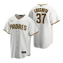 Nike San Diego Padres #37 Joey Lucchesi White Game Authentic Stitched MLB Jersey