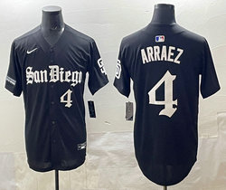 Nike San Diego Padres #4 Luis Arraez Black 5(V) Joint MLB Jersey