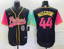 Nike San Diego Padres #44 Joe Musgrove Black Team Logo on front Joint Authentic Stitched baseball jersey