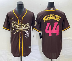 Nike San Diego Padres #44 Joe Musgrove Brown Team Logo on front Joint Authentic Stitched baseball jersey