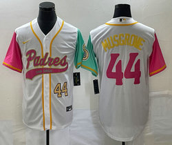 Nike San Diego Padres #44 Joe Musgrove White Gold #44 on front Joint Authentic Stitched baseball jersey