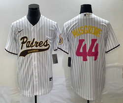 Nike San Diego Padres #44 Joe Musgrove White Stripe Joint Authentic Stitched baseball jersey