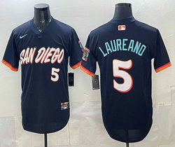 Nike San Diego Padres #5 Ramón Laureano Obsidian 2026 City Pullover MLB Jersey