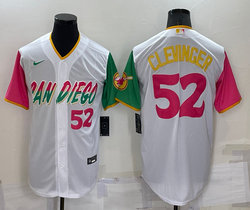 Nike San Diego Padres #52 Mike Clevinger White 2022 City #52 in front Authentic Stitched MLB Jersey