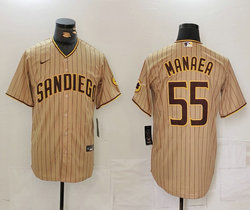 Nike San Diego Padres #55 Sean Manaea Brown stripe Game Authentic Stitched MLB Jersey
