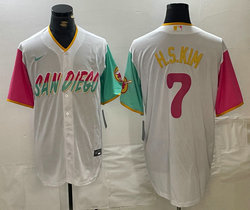 Nike San Diego Padres #7 Ha Seong Kim White City Game Authentic Stitched MLB Jersey
