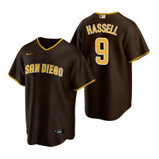 Nike San Diego Padres #9 Robert Hassell Brown Game 2020 MLB Draft Jersey