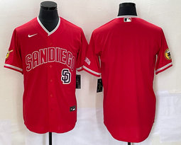 Nike San Diego Padres Blank Red Team logo on front Joint Authentic Stitched baseball jersey