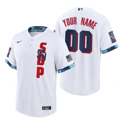 Nike San Diego Padres Custom Any Name 2021 All star White Game Authentic Stitched MLB Jersey