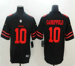 Nike San Francisco 49ers #10 Jimmy Garoppolo Black Vapor Untouchable With Team Patch Authentic Stitched NFL jersey