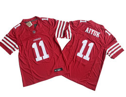 Nike San Francisco 49ers #11 Brandon Aiyuk Red 2023 F.U.S.E Authentic Stitched NFL Jersey