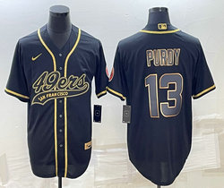 Nike San Francisco 49ers #13 Brock Purdy Black Gold Joint Authentic Stitched baseball jersey