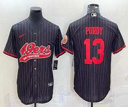 Nike San Francisco 49ers #13 Brock Purdy Black Stripe Joint Authentic Stitched baseball jersey