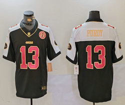 Nike San Francisco 49ers #13 Brock Purdy Black Thanksgiving Gold Name F.U.S.E NFL jersey