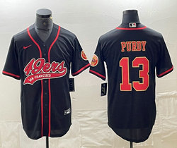 Nike San Francisco 49ers #13 Brock Purdy Black fashion Joint adults Authentic Stitched baseball jersey