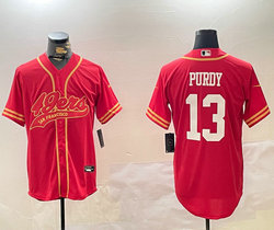 Nike San Francisco 49ers #13 Brock Purdy Red Joint 2024 Authentic Stitched baseball jersey