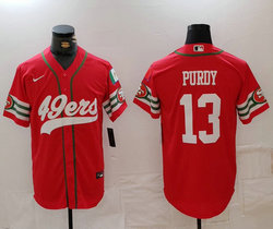 Nike San Francisco 49ers #13 Brock Purdy Red Joint 2024 Authentic Stitched baseball jersey