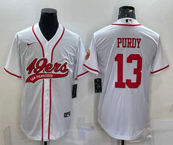 Nike San Francisco 49ers #13 Brock Purdy White Joint Authentic stitched baseball jersey