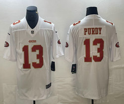 Nike San Francisco 49ers #13 Brock Purdy White fashion Gold Football Jersey