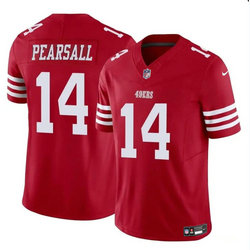 Nike San Francisco 49ers #14 Ricky Pearsall Red 2024 Draft F.U.S.E Football Jersey