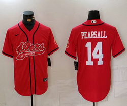 Nike San Francisco 49ers #14 Ricky Pearsall Red Joint Authentic Stitched baseball jersey