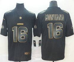 Nike San Francisco 49ers #16 Joe Montana Black Gold Vapor Untouchable Authentic Stitched NFL jersey