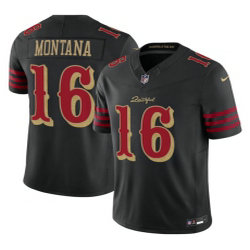 Nike San Francisco 49ers #16 Joe Montana Black Rivalries Limited Stitched Football Jersey