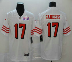 Nike San Francisco 49ers #17 Emmanuel Sanders White the number have the black outline With 2024 Super Bowl (LVIII ) patch Jersey