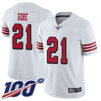 Nike San Francisco 49ers #21 Deion Sanders 100th Season White New Vapor Untouchable Limited Authentic Stitched NFL Jersey