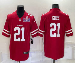 Nike San Francisco 49ers #21 Frank Gore Red With 2024 Super Bowl (LVIII ) patch Jersey