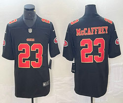 Nike San Francisco 49ers #23 Christian McCaffrey Black fashion Gold Football Jersey