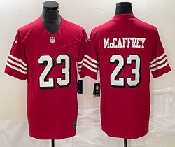 Nike San Francisco 49ers #23 Christian McCaffrey Red have black outline 2023 F.U.S.E. Jersey