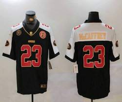 Nike San Francisco 49ers #23 Christian McCaffrey Thanksgiving Two patch Authentic stitched NFL jersey