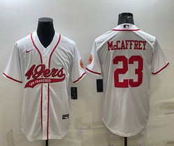 Nike San Francisco 49ers #23 Christian McCaffrey White Joint Authentic Stitched NFL Jerseys