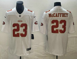Nike San Francisco 49ers #23 Christian McCaffrey White fashion Gold Football Jersey