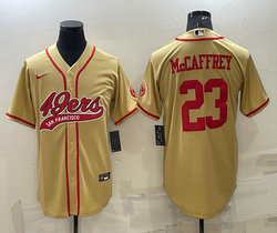 Nike San Francisco 49ers #23 Christian McCaffrey Yellow Joint Authentic Stitched NFL Jerseys