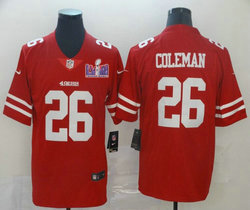 Nike San Francisco 49ers #26 Tevin Coleman Red Vapor Untouchable With Team Patch Authentic Stitched NFL Jersey