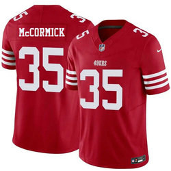 Nike San Francisco 49ers #35 Sincere McCormick Red 2026 Draft Authentic Stitched NFL Jersey