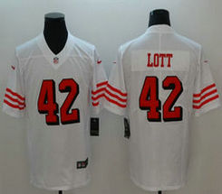 Nike San Francisco 49ers #42 Ronnie Lott White the number have the black outline NFL jersey